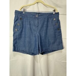The Limited Sailor Chambray Blue Sailor Nautical Shorts Size 14